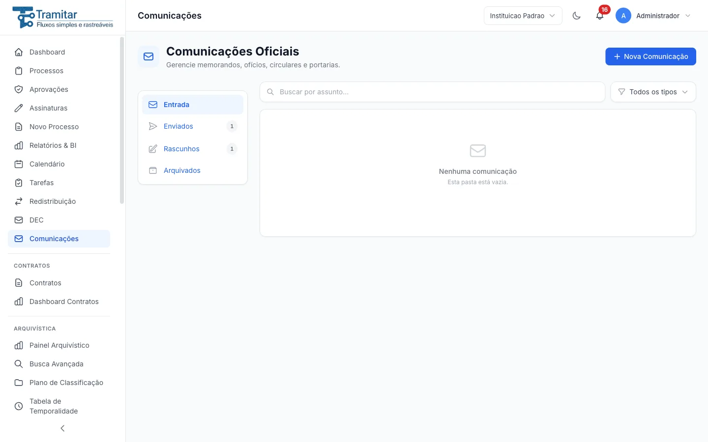 Caixa de comunicações oficiais